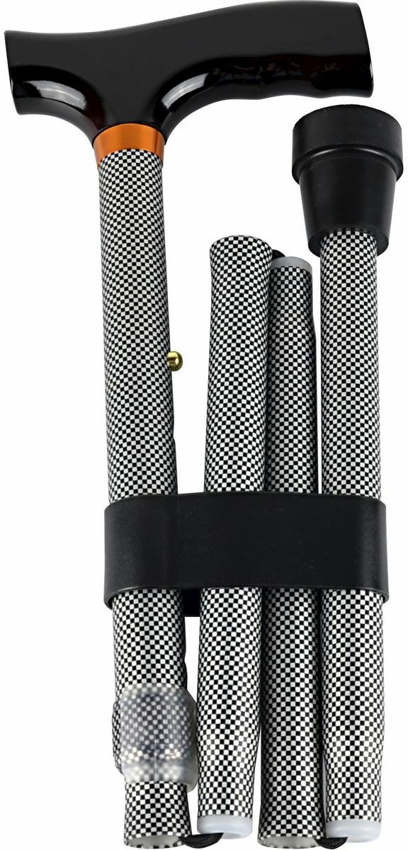 Składana laska spacerowa silver-black, 95 cm
