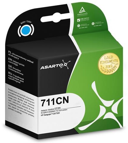 Asarto Tusz do HP 711CN | CZ130A | 29 ml | cyan polcan-AS-H711CN