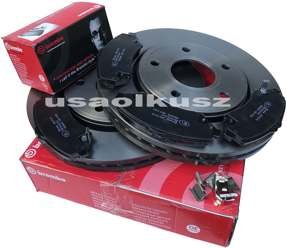 BREMBO Klocki oraz przednie tarcze hamulcowe 303mm Dodge Caravan 2008 09.N125.11+P11022