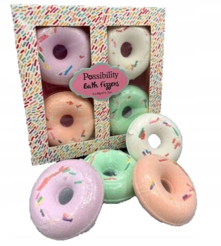 Kule musujące do kąpieli zestaw 4x60g Donut