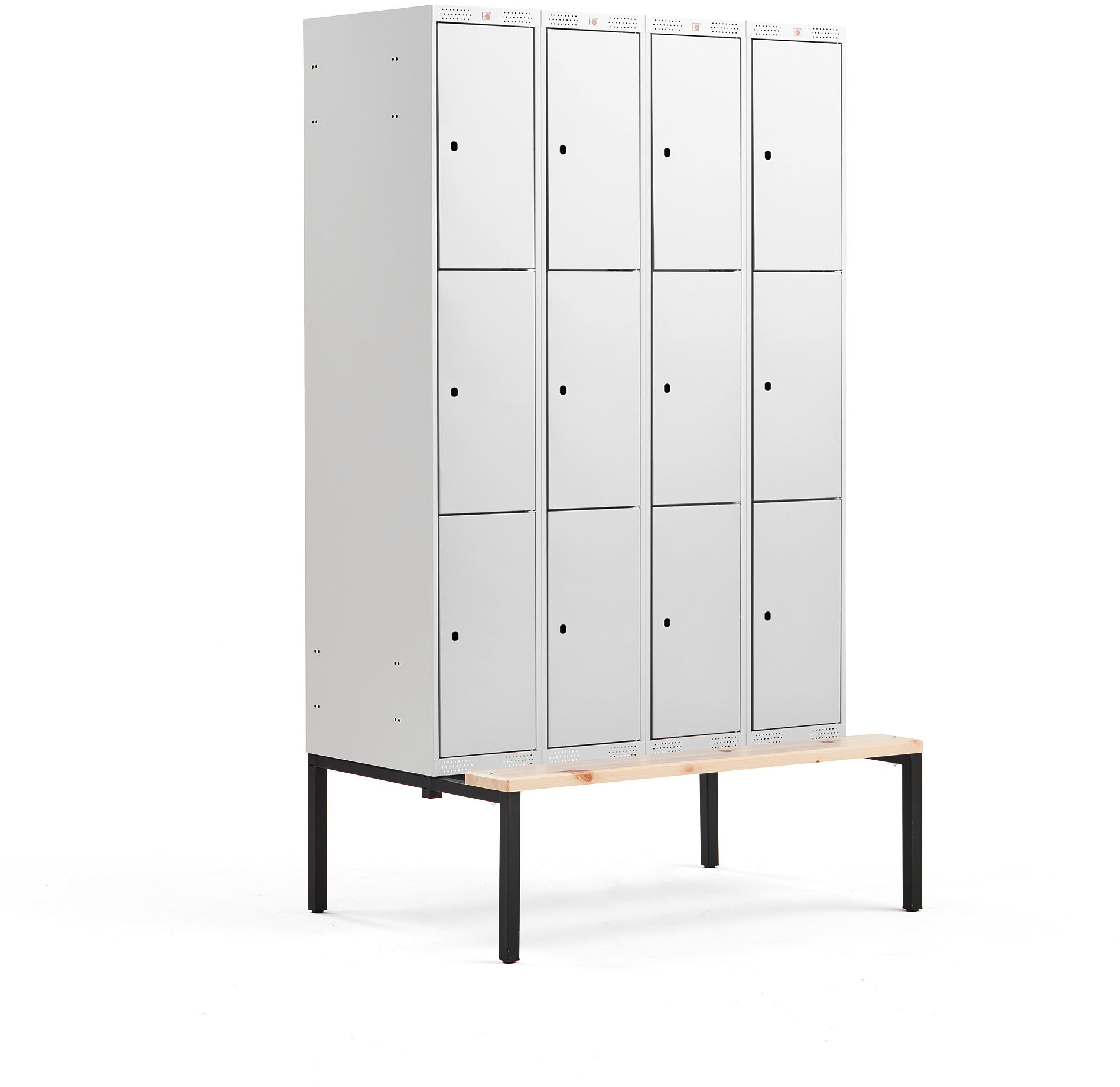 AJ Produkty Szafa osobista, 3 schowki w pionie, z ławeczką