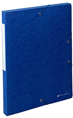 Exacompta 50702E pudło do przechowywania z tyłu 25 MM, z etykietą exabox karton Manila 600 G, scotten Nature Future, DIN A4, niebieski 50702E
