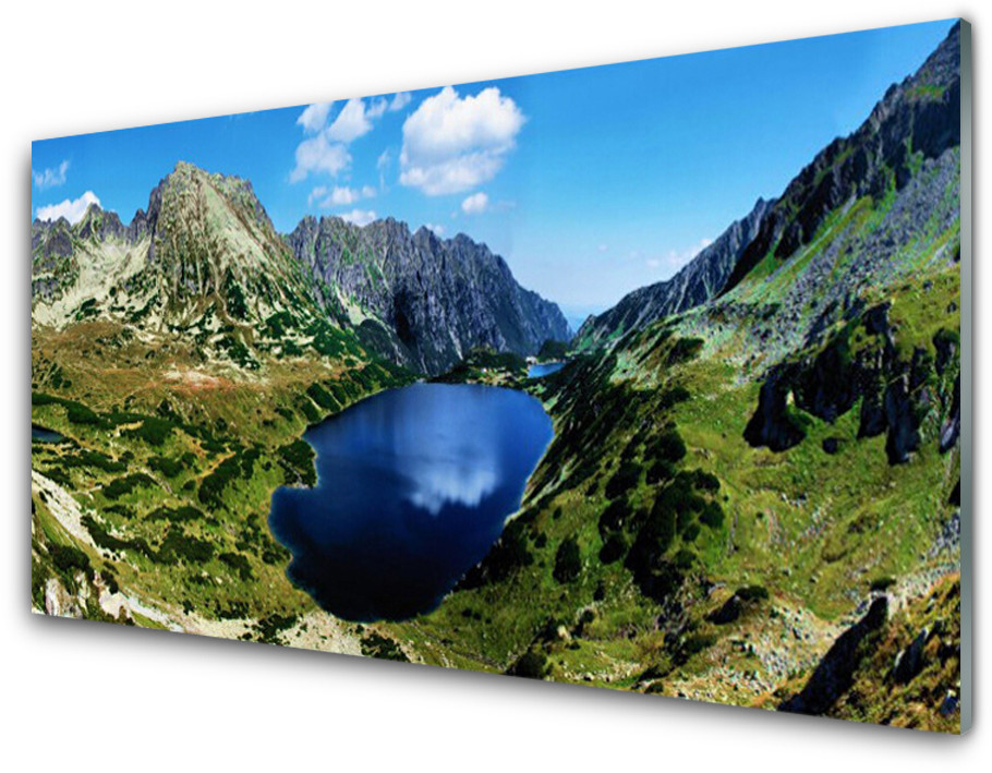 Tulup.pl Panel Szklany Góra Jezioro Krajobraz 125x50cm