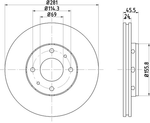 MINTEX Tarcza hamulcowa MDC1081
