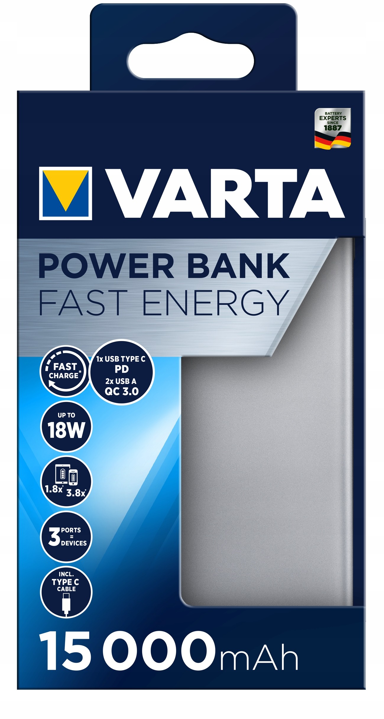 Varta powerbank Fast Energy 15 000 mah