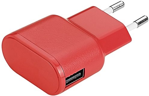 Aiino Wall Charger USB zasilacz ładowarka gniazdko 1 port USB 1A do urządzeń Samsung - czerwony 8050444843468