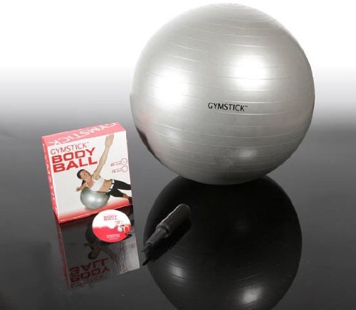 Gym Stick Gymstick piłka gimnastyczna Anti Burst pompa z online Video 75 cm Srebrny CS62011