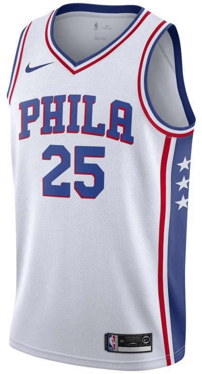 Nike Koszulka NBA Swingman Ben Simmons 76ers Association Edition - Biel CJ7677-102