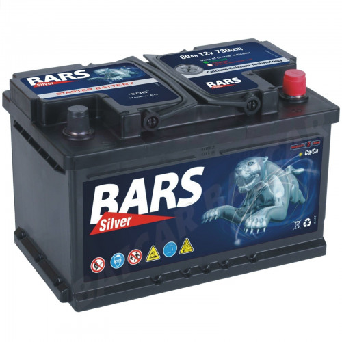 Bars SILVER 12V 80Ah 730A (EN) P+ GS80