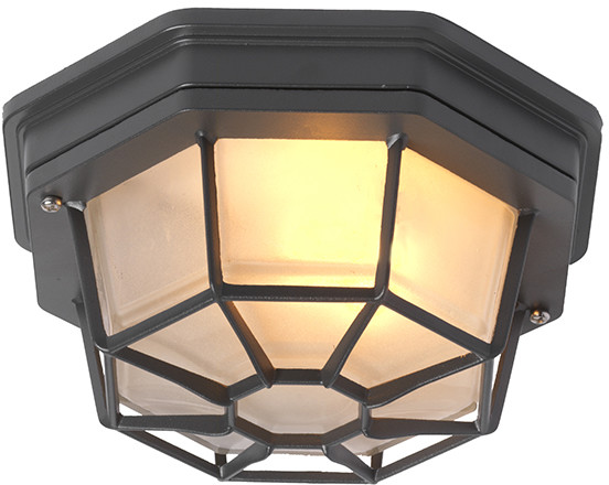 QAZQA Wiejska lampa sufitowa ciemnoszary IP44 - Bri S