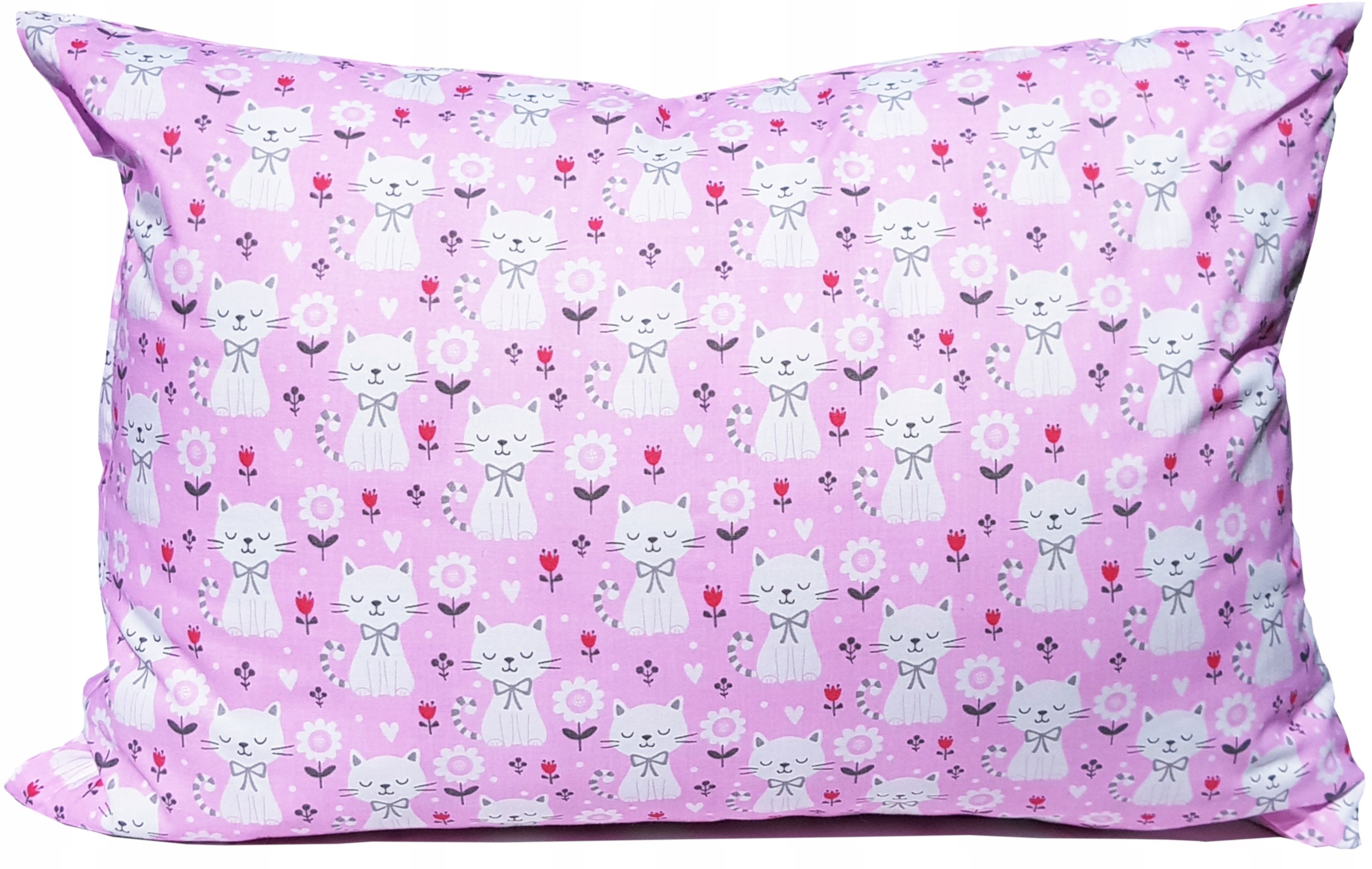 Poszewka 40x60 bawełniana Koty Kotki Kot Różowa