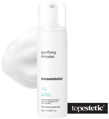 Mesoestetic Mesoestetic Puryfying Mousse Równoważąca i przeciwdziałająca zanieczyszczeniom pianka do mycia twarzy do skóry tłustej i trądzikowej 150 ml
