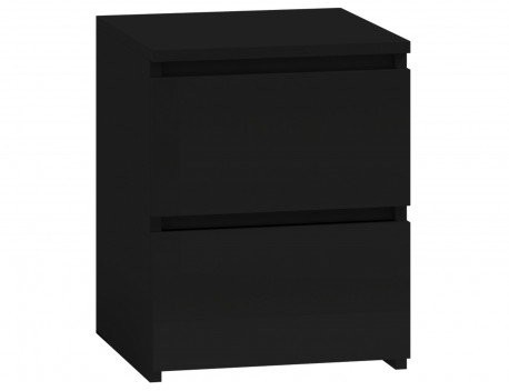 Topeshop Szafka stolik nocny MALWA, 2 szuflady, czarna, 30x30x40 cm
