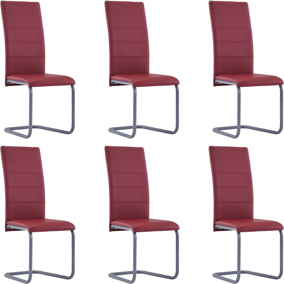 vidaXL Krzesła jadalniane, 6 szt., czerwone, sztuczna skóra