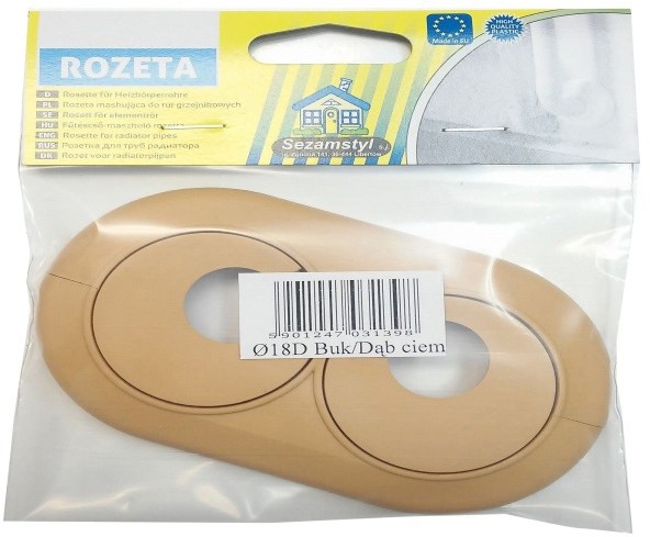 Sezamstyl Rozeta podwójna PCV  buk średni 18 mm