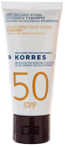 KORRES Krem do opalania twarzy z organicznym jogurtem naturalnym SPF50