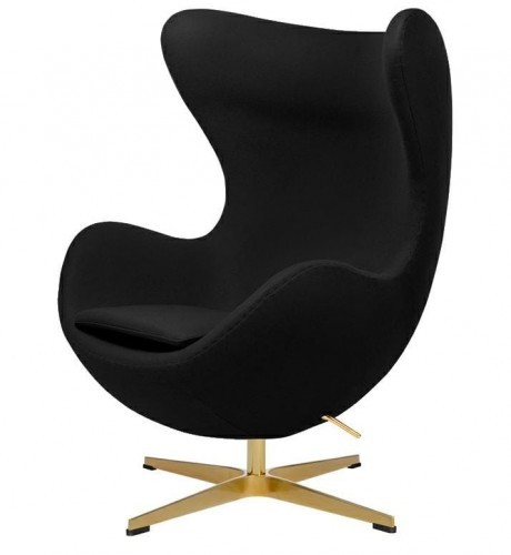 King Home Fotel EGG CLASSIC GOLD czarny.30 - wełna, podstawa złota JH-026.BLACK.30.GOLD [12198387]