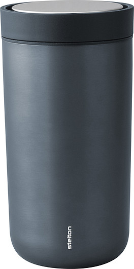 Stelton Kubek termiczny To-Go Click 200 ml metaliczny niebieski z podwójnej stali 675-18