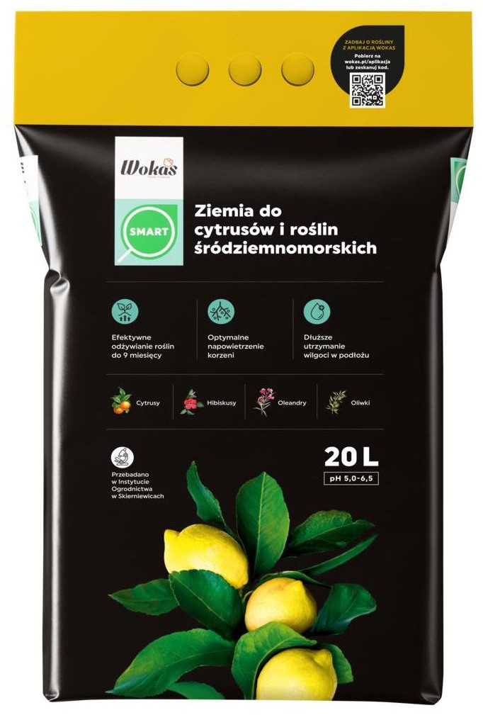 Ziemia do cytrusów i roślin śródziemnomorskich Smart 20l Wokas