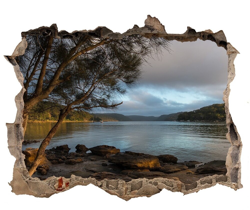 Wallmuralia.pl naklejka fototapeta 3D widok Drzewo nad rzeką