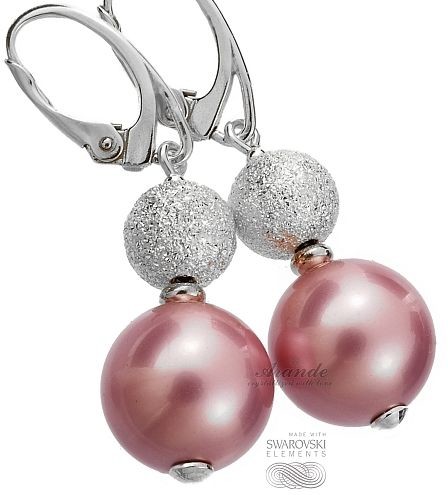 Swarovski Piękne kolczyki Perły SREBRO CERTYFIKAT