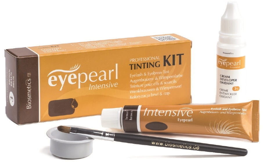 Biosmetics intensive eyecare Intensive Set emulsja pędzel miseczka henna kruczoczarna INTERNSIVE-SET-KRUCZOCZARNA
