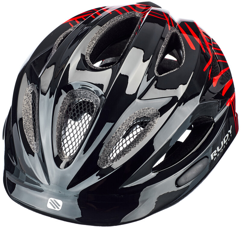 RUDY Project Project Rocky Kask rowerowy Dzieci, black-red shiny S | 48-54cm 2021 Kaski dla dzieci HL700031