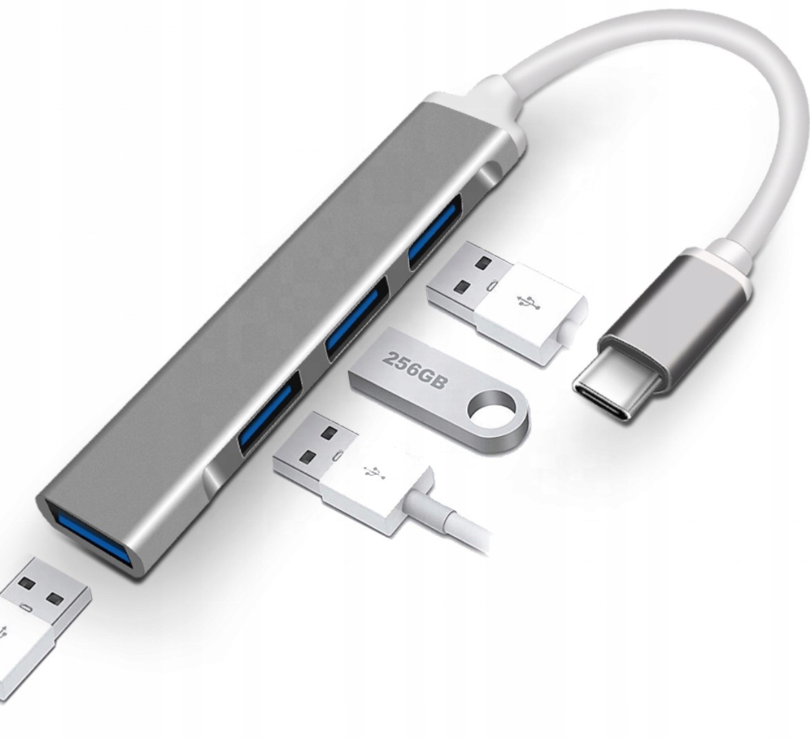 Hub Usb-c Adapter Przejściówka Rozdzielacz Usb 3.0