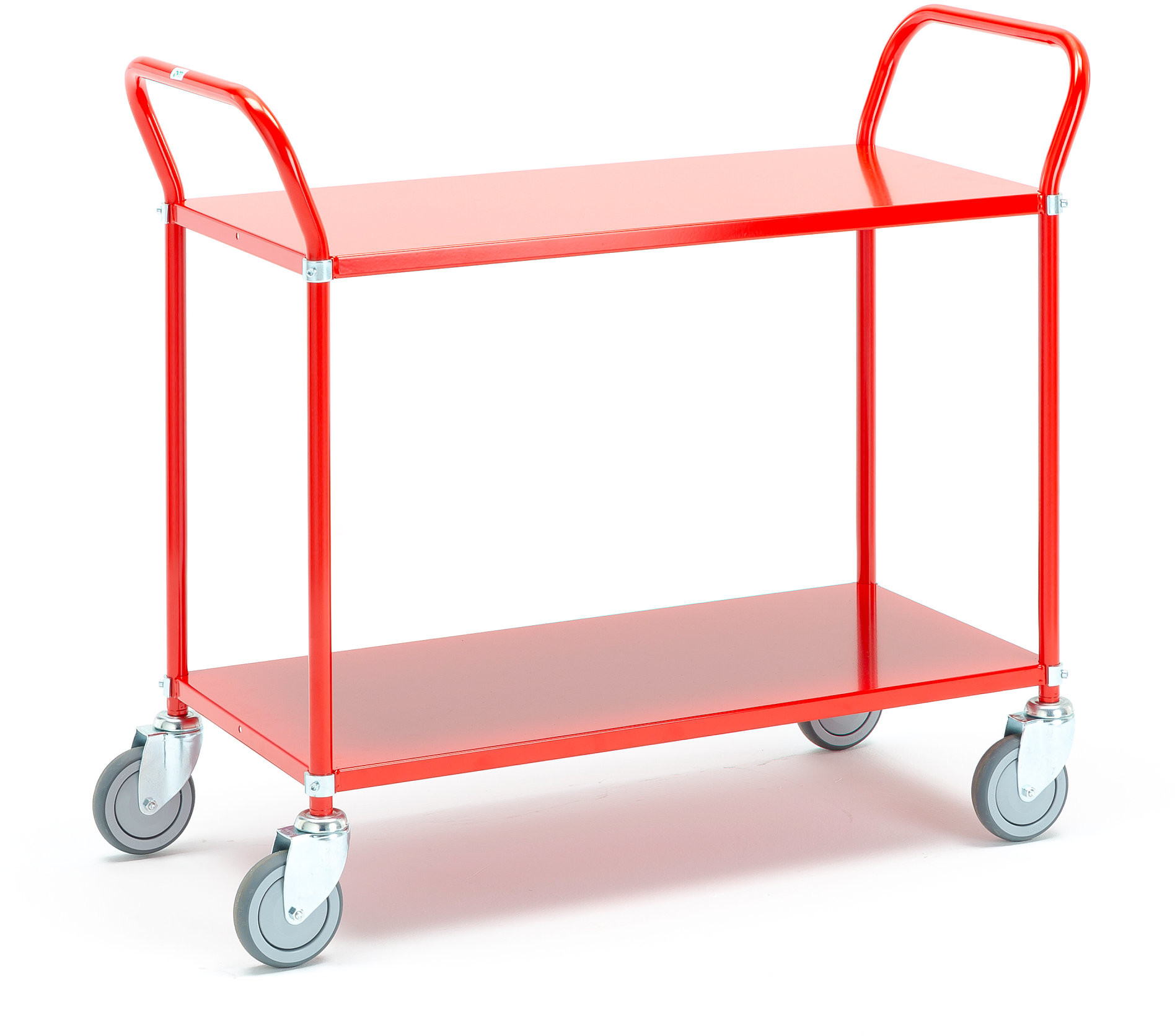 AJ Produkty Wózek z półkami, 2 półki, 900x440 mm, czerwony