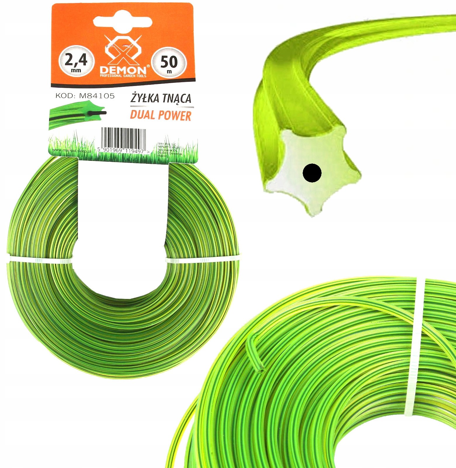 Zbrojona Żyłka Kosy Podkaszarki Gwiazdka 2.4mm 50m