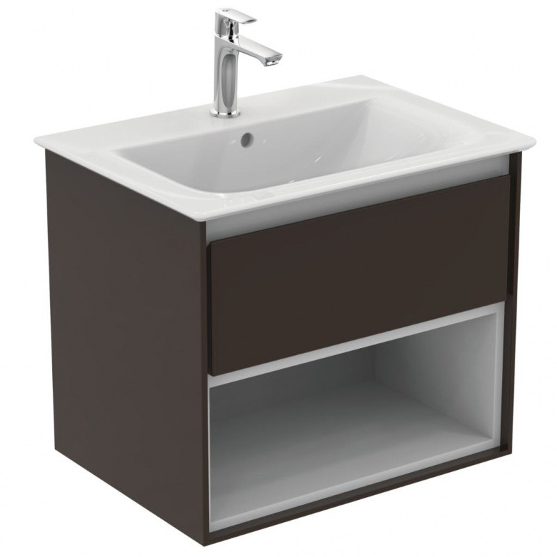 Ideal Standard Connect Air Szafka pod umywalkę 60x51,7x44 cm ciemnobrązowa mat/biała mat E0826VY
