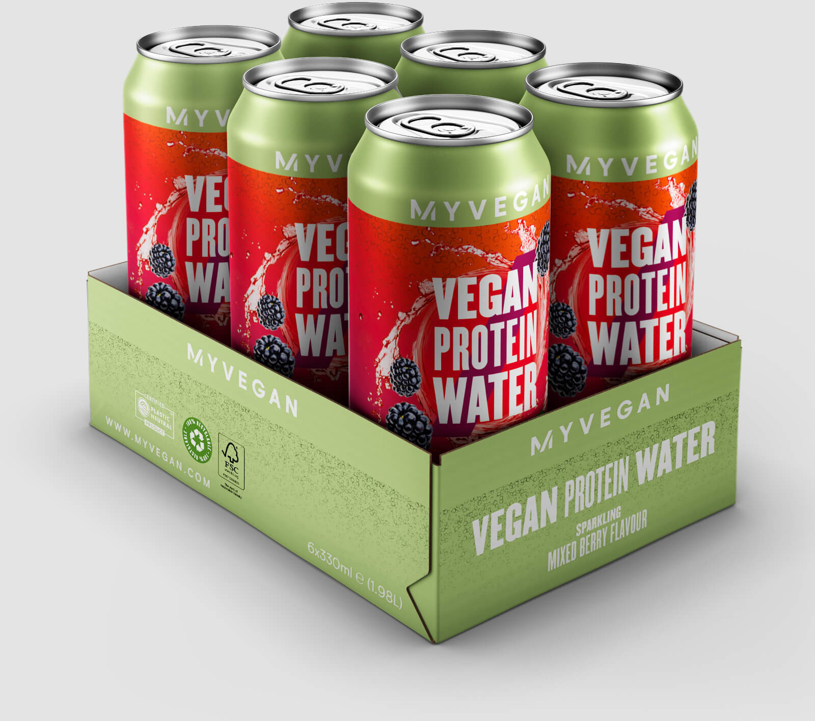 Myvegan Vegan Sparkling Protein Water - Mieszanka jagodowa