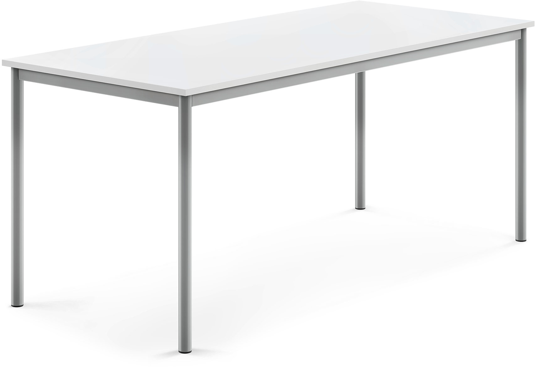 AJ Produkty Biurko SONITUS, 1800x800x760 mm, biały laminat, szary aluminium