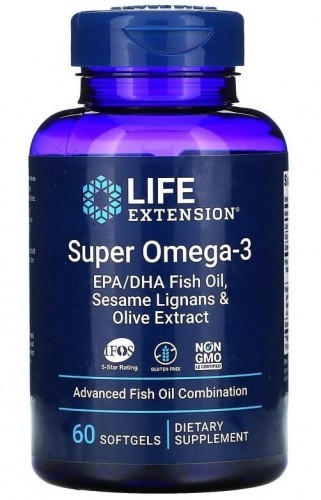 Super Omega3 EPA/DHA z Lignanami Sezamowymi i Ekstraktem z Oliwek 60 kapsułek Life Extension 1036545213