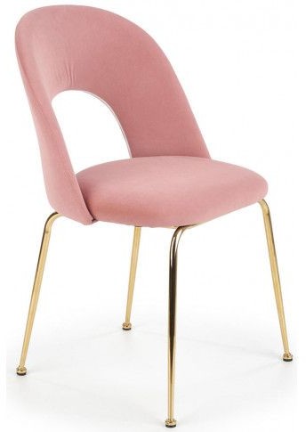 Elior Producent: Tapicerowane krzesło w stylu glamour Pari - różowe