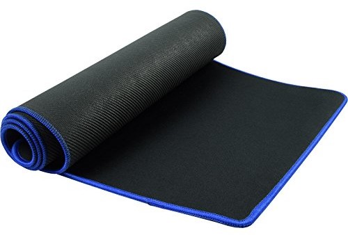 shibby shibby Podkładka pod mysz dla graczy, rozmiar XXL, na klawiaturę i mysz z niebieskimi obszytymi krawędziami (podkładka pod mysz, 88 cm x 30 cm) 60014307