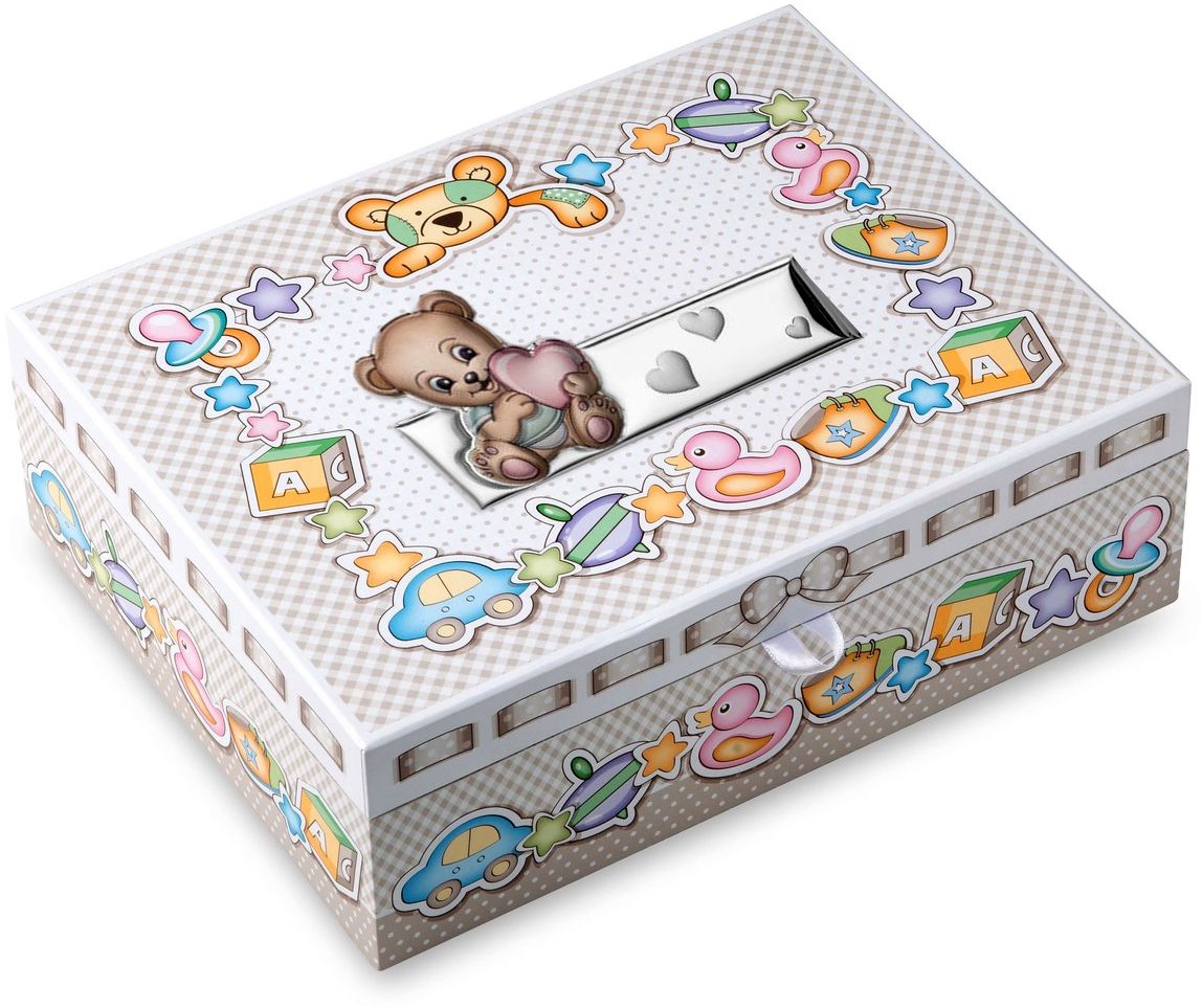 valenti Pudełko wspomnień miś | Rozmiar: 29x23x10 cm | Kolor: Różowy | SKU: VL75047R