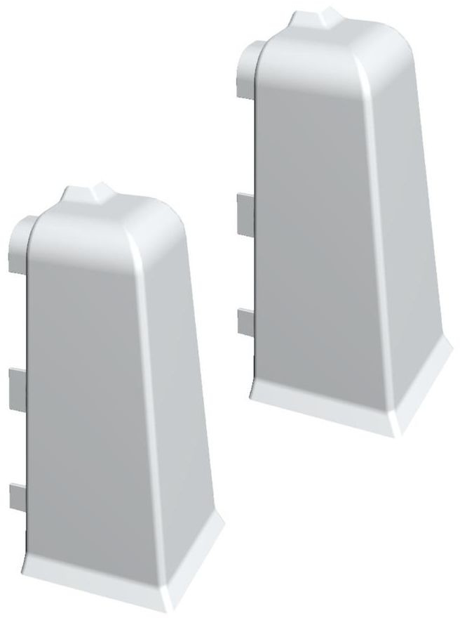 ARTENS Narożnik zewnętrzny do listwy przypodłogowej 70 mm Biały 2 szt. Artens