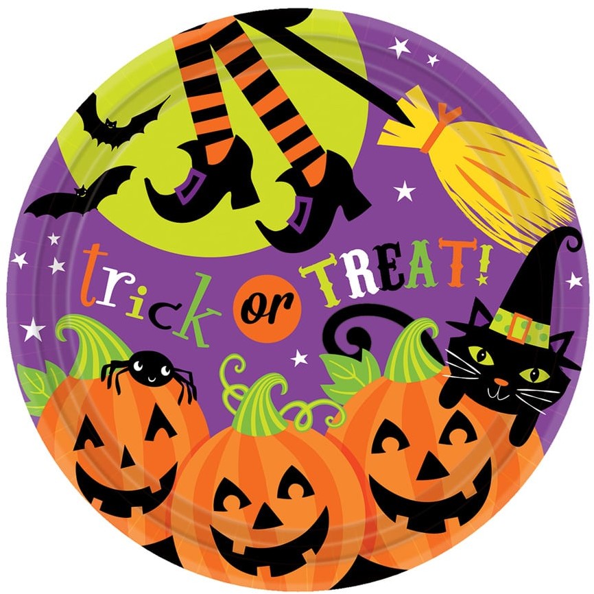 AMSCAN Talerzyki na Halloween dla dzieci - 23 cm - 8 szt. 999947