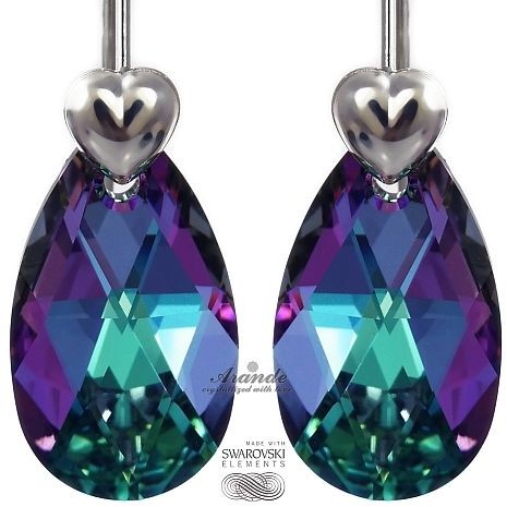 Swarovski NOWE ŚLICZNE KOLCZYKI VITRAIL SREBRO