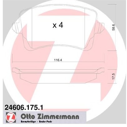 ZIMMERMANN Klocki hamulcowe - komplet 24606.175.1