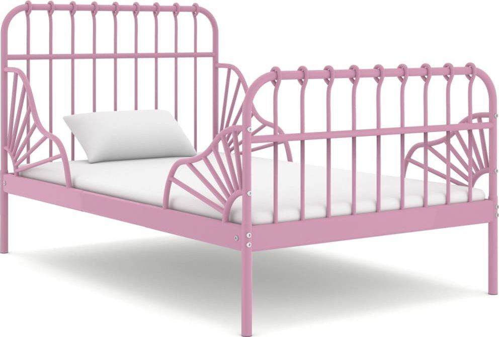VidaXL Przedłużana rama łóżka różowa metalowa 80x130/200 cm 324743