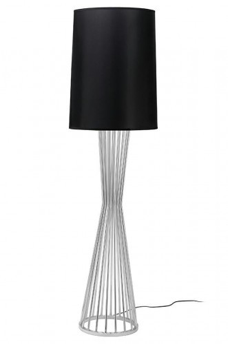 King Home Lampa podłogowa HOLMES chrom z czarnym kloszem - metal XCF7583-145.CHROME [12198390]