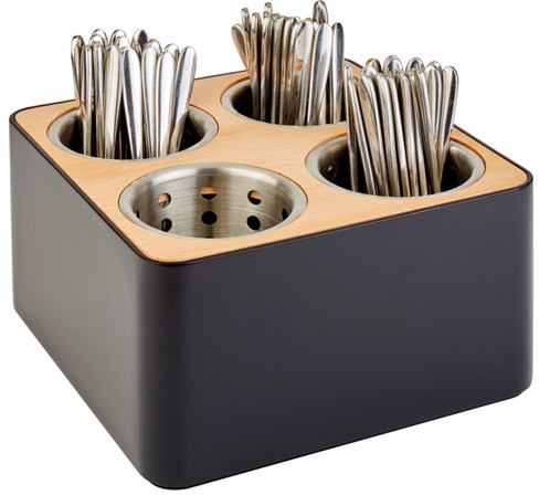 APS Pojemnik na sztućce 270x270x150 mm, czarny | 93321 93321