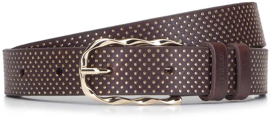 Wittchen Damski pasek skórzany w kropeczki 92-8D-301-4