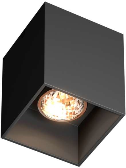Zuma Line Downlight LAMPA sufitowa SPOT SQUARE 50475 BK metalowa OPRAWA minimalistyczna kostka cube czarna 50475 BK