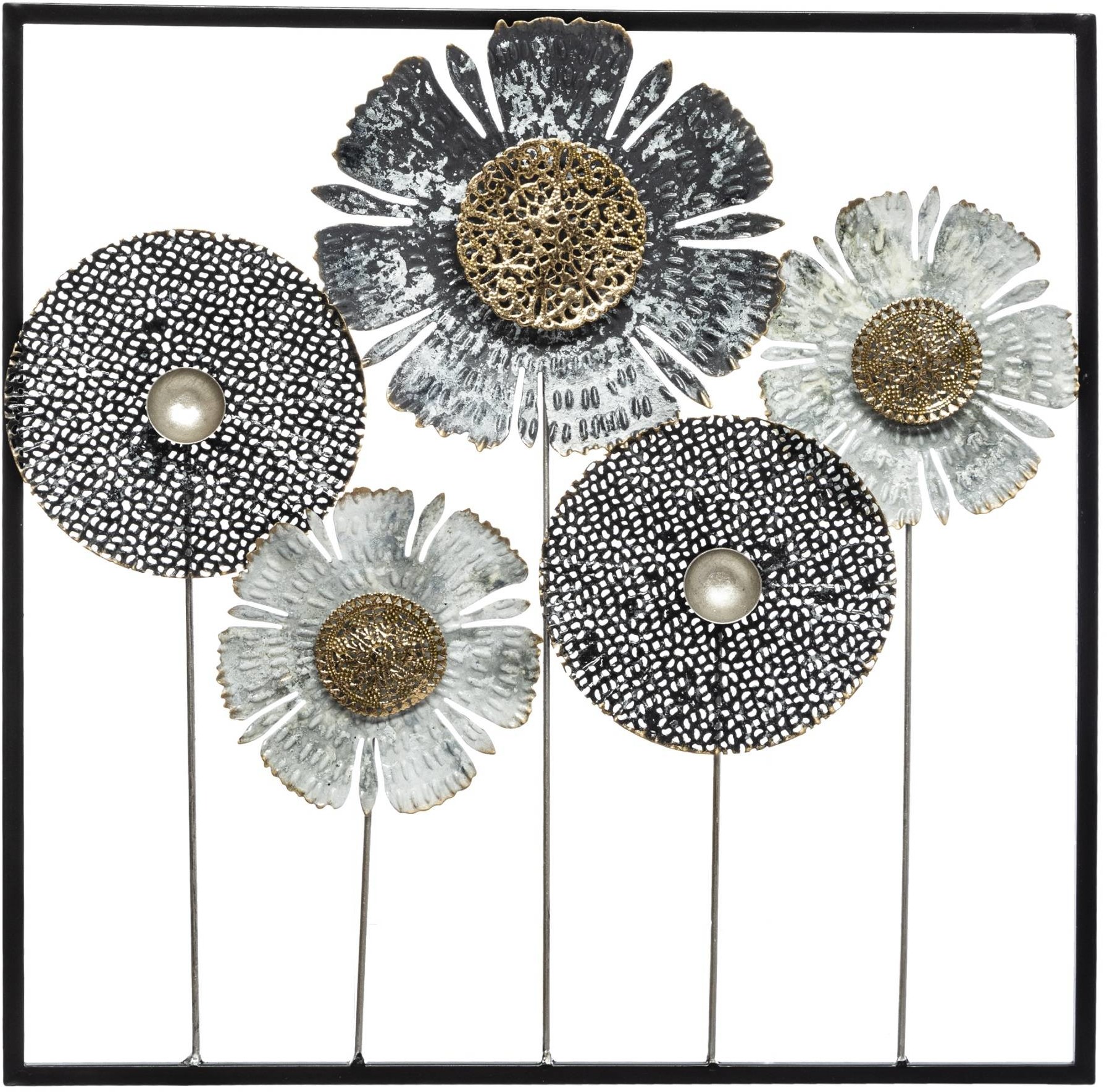 Flower Atmosphera Dekoracja ścienna z metalu 50 x 50 cm 169391