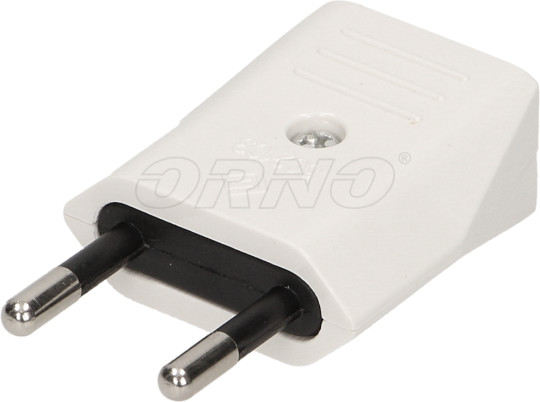 Orno Wtyczka płaska bez uziemnia 10A 250V biała OR-AE-1374