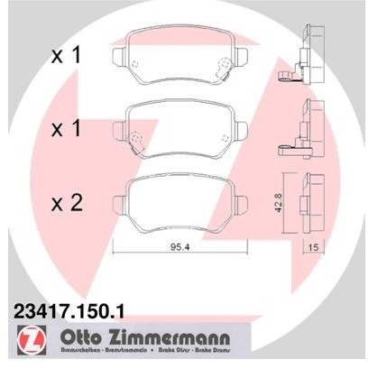 ZIMMERMANN Klocki hamulcowe - komplet 23417.150.1