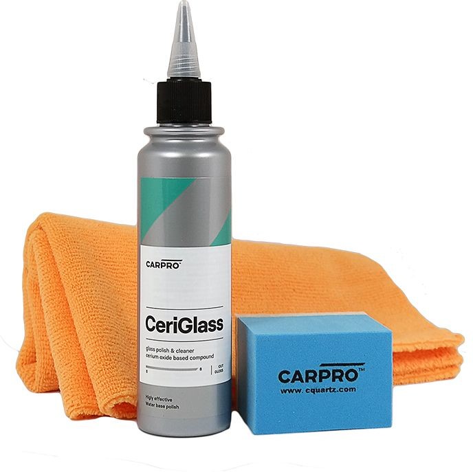 CARPRO CQUARTZ CarPro CeriGlass Polish KIT zestaw do polerowania szyby szkła 150 ml CAR000027